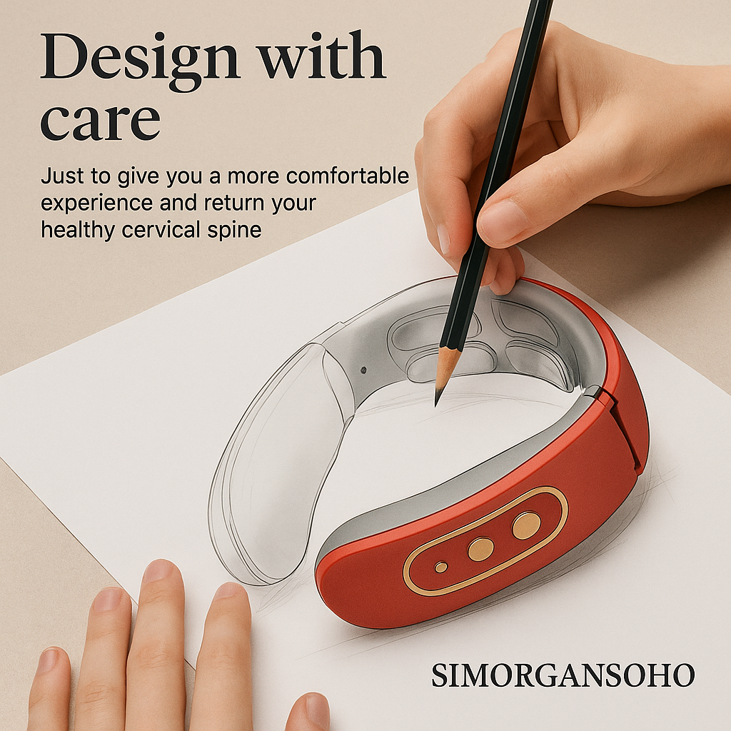 SOHO Smart Neck Massager – Full Accessories Set (Electrode Pads + Remote + USB Cable)
