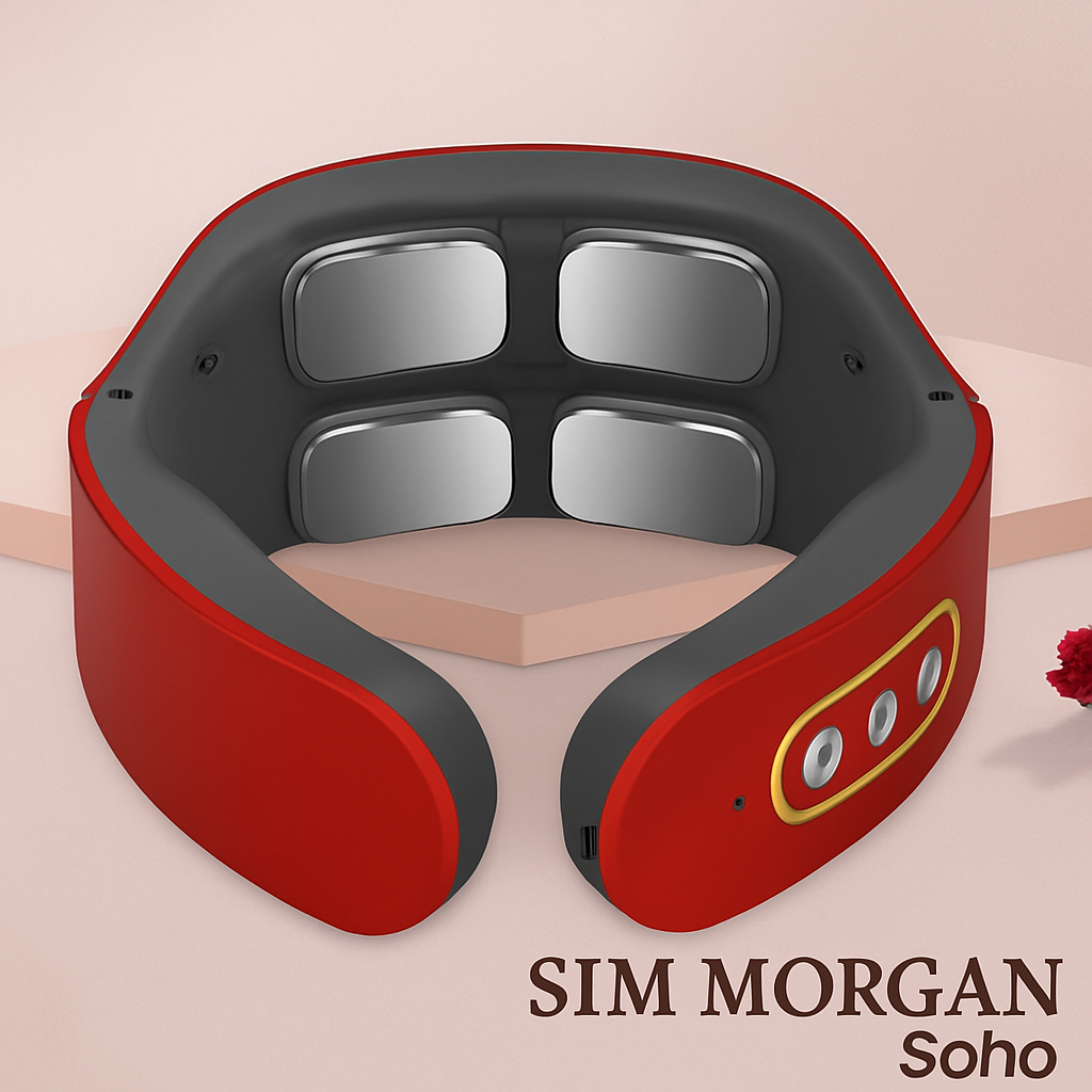SOHO Smart Neck Massager – Full Accessories Set (Electrode Pads + Remote + USB Cable)